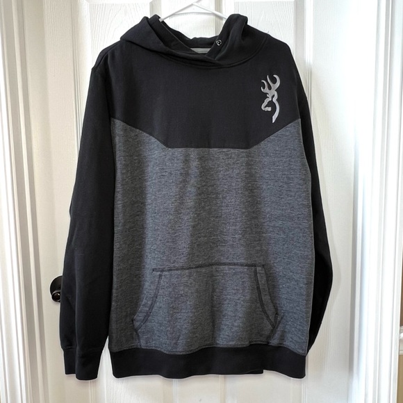 ⭐️ Browning Cohos Sweatshirt Hoodie Black Gray Size XL - Picture 3 of 12